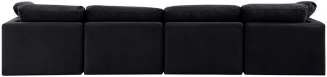 Meridian Furniture Indulge 4-Piece Black Modular Velvet Sofa-2
