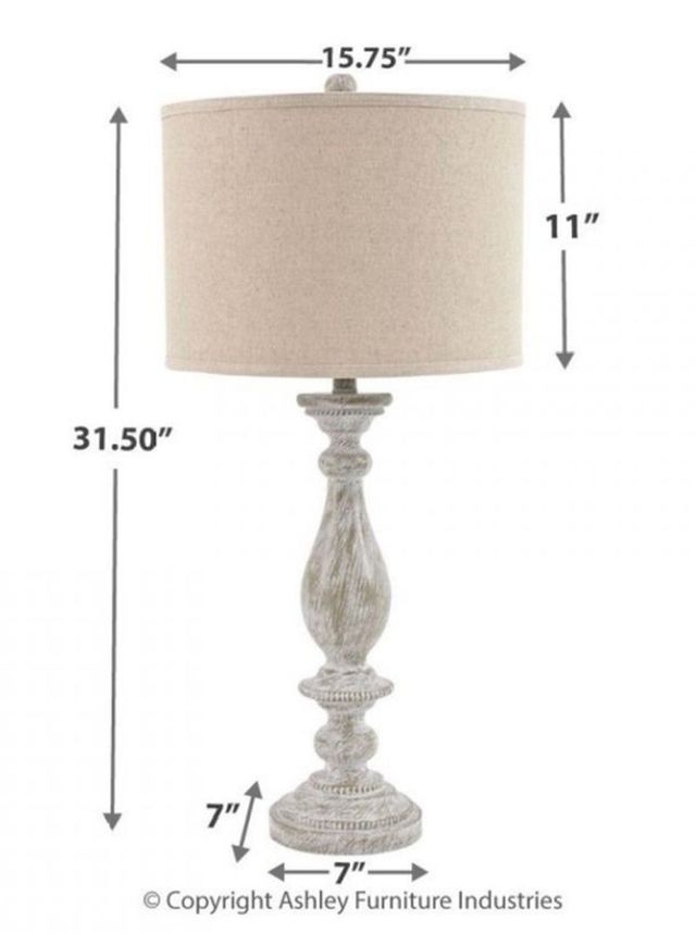Signature Design by Ashley® Bernadate Whitewash Poly Table Lamp-2