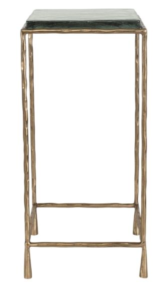 Uttermost® Ovard Glass Top Accent Table with Antique Gold Frame-2