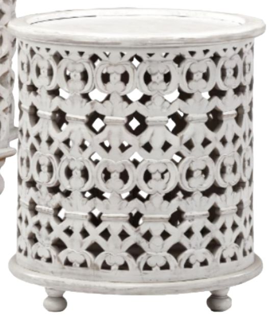 Jaipur Furniture Marguerite White Wash Round End Table-0
