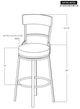 International Furniture Direct Century Black/Blacksmithing Matte Black 30'' Bar Stool-1