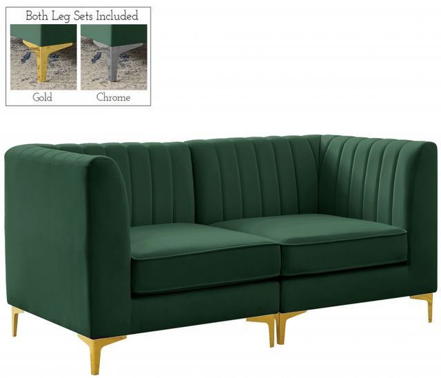 Meridian Furniture Alina Green Velvet Modular Sectional-0