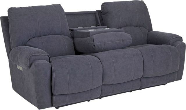 HomeStretch Showtime Graphite Power Reclining Sofa with Headrest and Lumbar-1