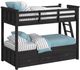 Elements International Hampton Kids Charcoal Youth Twin/Twin Bunk Bed with Ladder and Trundle-0
