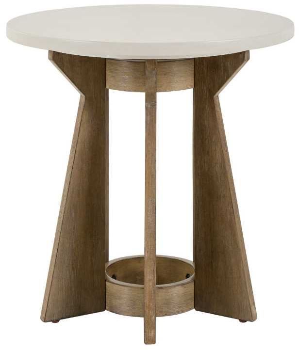Liberty Furniture Berkley Square Linen Round End Table with Khaki Base-3