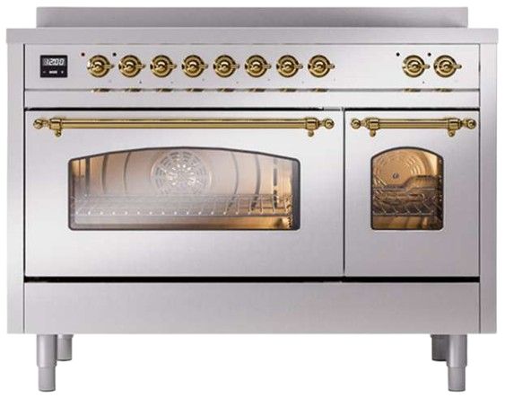Ilve® Nostalgie II Series 48" Stainless Steel Pro Style Induction Range-3