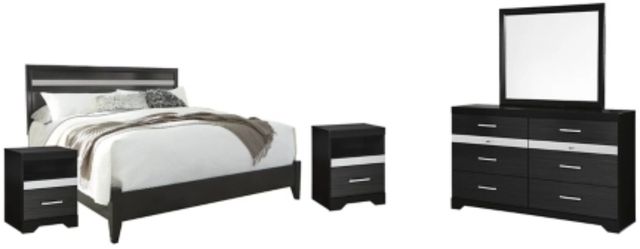 Signature Design by Ashley® Starberry 5-Piece Black King Panel Bed Set-0