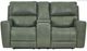 Leather Italia™ Cambria Laredo Sage Moss Power Reclining Loveseat with Console-1