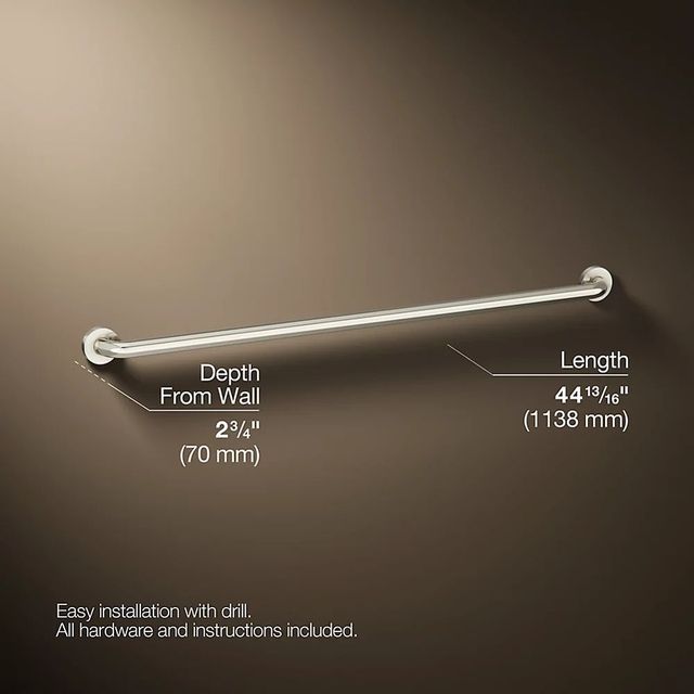 KOHLER® Contemporary Polished Stainless 42" Grab Bar-2