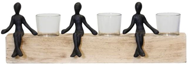Stylecraft Black/Natural Votive Holders with 3 Figures-0
