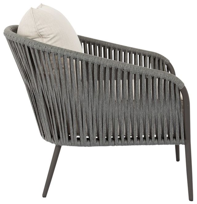 Sunset West Florence Slate Aluminum/Olefin Rope Outdoor Club Chair with Echo Ash Cushion-2