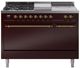 Ilve® Nostalgie II Series 48" Burgundy Pro Style Dual Fuel Range-0