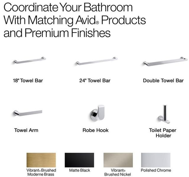 KOHLER® Avid® Matte Black 24" Double Towel Bar-4