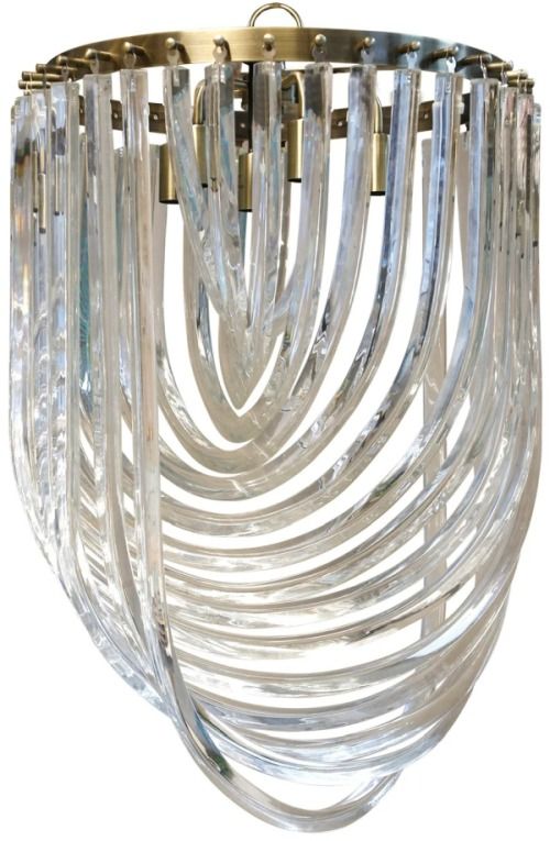 Harp & Finial® Ribbon Brass/Clear Large Chandelier-0