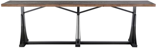 Classic Home Elmira Natural Distressed 118" Counter Table with Black Base-1