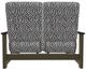 Telescope Casual Leeward Agra Classic/Beachwood Fabric/Polymer Outdoor MGP Cushion Hidden Motion Loveseat with Chestnut Rustic Polymer Arms-3