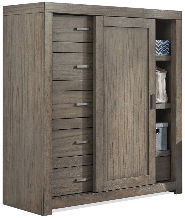 Aspenhome® Modern Loft Greystone Sliding Door Chest-0