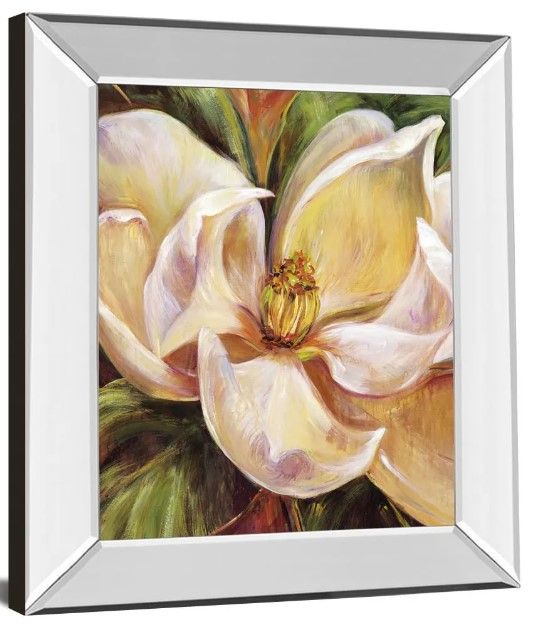Classy Art Magnolia Glow I by Carson Mirror Framed Wall Art-0