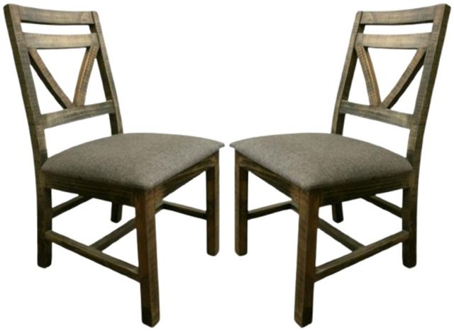International Furniture Direct Loft Brown Gray Side Chair-3