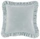 HiEnd Accents Stella Icy Blue Faux Silk Velvet Ruffled Euro Sham-0