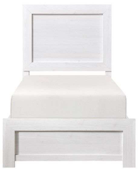 Mazin Furniture Corbin White Twin Panel Bed-1