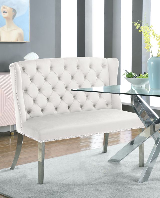 Meridian Furniture Suri Cream Settee Bench-1
