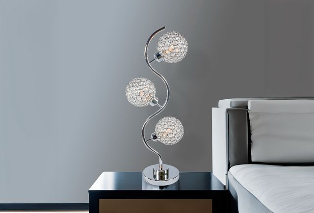 Crown Mark Crystal Chrome Globe Table Lamp-1