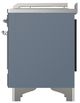 Ilve® Majestic III 48" Blue Gray Pro Style Dual Fuel Liquid Propane Range with 5 Black Brass Burners and Chrome Trim-4