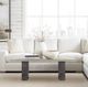 Armen Living Abbey Light Gray Coffee Table with Silver Grey Base -3