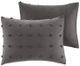Olliix by Urban Habitat Charcoal King/California King Brooklyn Cotton Jacquard Duvet Cover Set-4