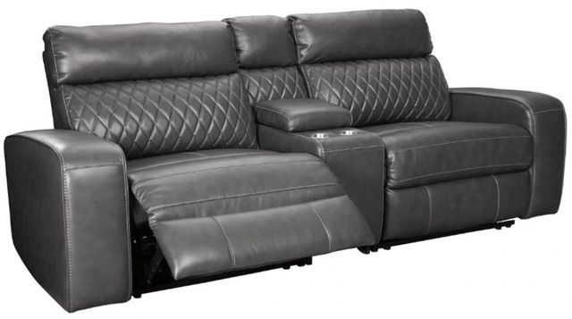 Signature Design by Ashley® Samperstone 3-Piece Gray Power Reclining Sectional Loveseat-0