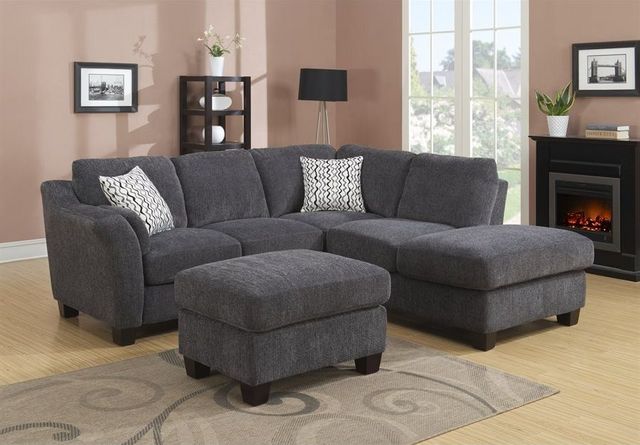 Emerald Home Clayton II 2-Piece Charcoal Gray Right-Arm Facing Sectional and Chaise-1