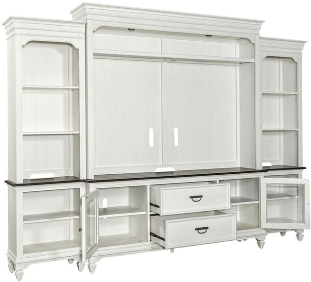 Liberty Furniture Allyson Park Charcoal/Wirebrushed White Entertainment Center with Piers-3
