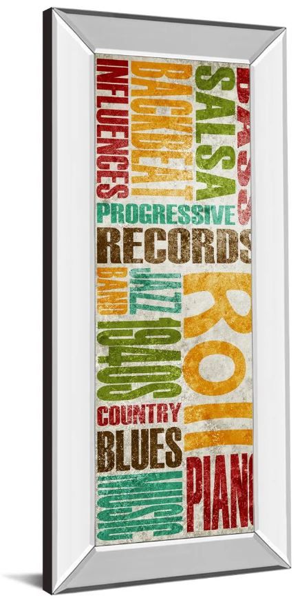 Classy Art Rock and Roll by Sd Graphics Studio 42" Mirror Framed Wall Art-1