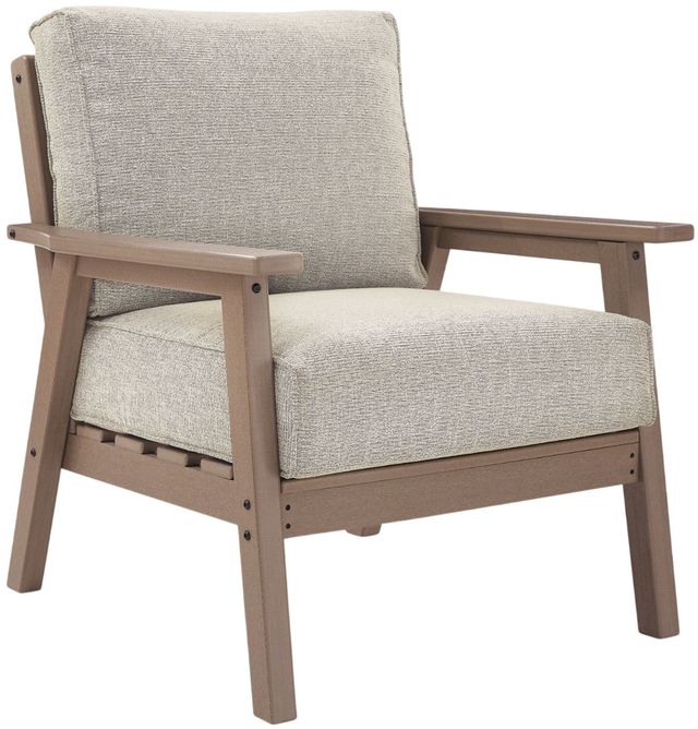 Signature Design by Ashley® Cliffs Beach 2-Piece Beige/Driftwood Fabric/Plastic Outdoor Lounge Chair-2