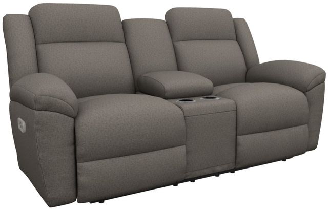 La-Z-Boy® Joel Pewter Power Reclining Loveseat with Console and Headrest-0