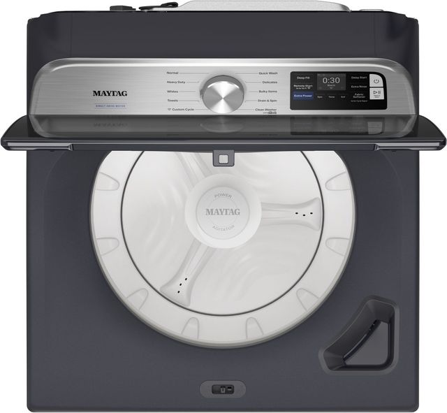 Maytag® Midnight Steel Top Load Washer & Electric Dryer Laundry Pair-3