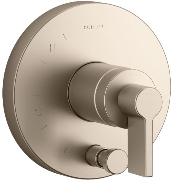 KOHLER® Components® Rite-Temp® Vibrant Brushed Bronze Valve Trim with Lever Handle and Diverter-0
