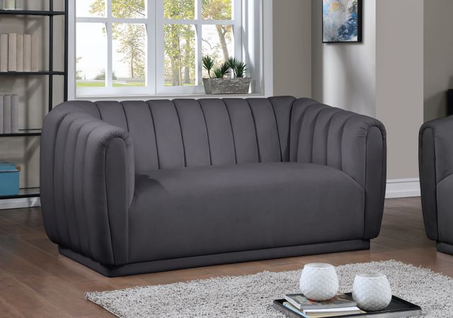 Meridian Furniture Dixie Grey Velvet Loveseat-2