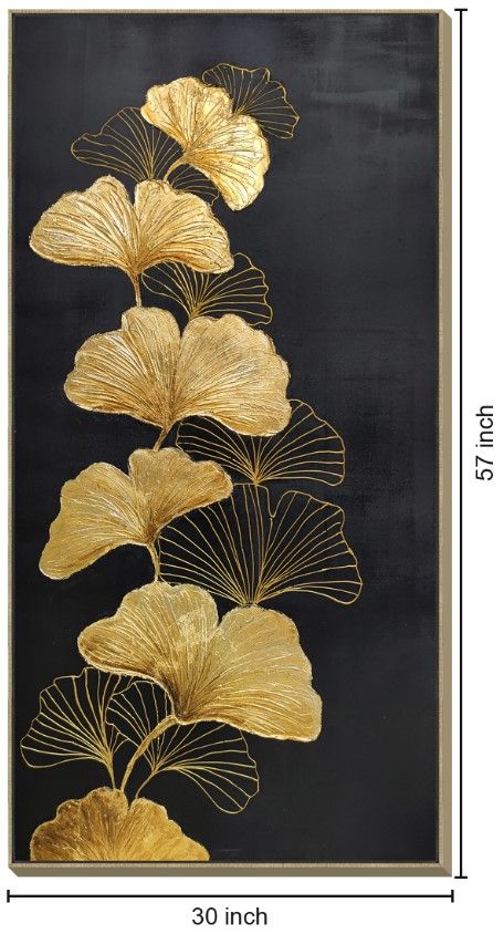 Classy Living Opulent Golden Ginkgo Elegance Wall Art-2