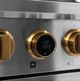 Kucht Professional KX Series 30" Stainless Steel Pro Style Propane Gas Dual Fuel Range with Gold Accents and Kucht Horus Thermostat-4
