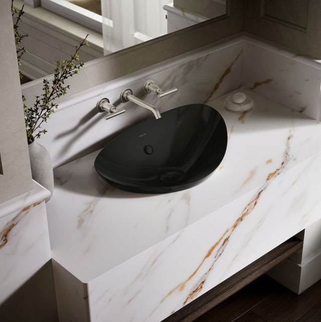 Kohler Veil™ Black 21" Oval Vessel Bathroom Sink-2
