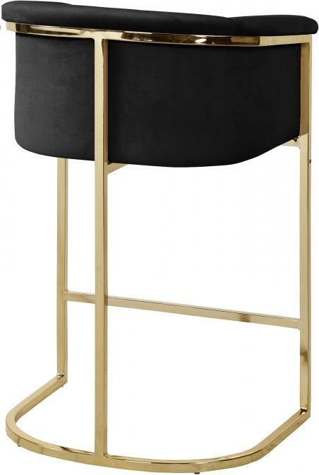 Meridian Furniture Donatella Black Velvet Counter Stool-1