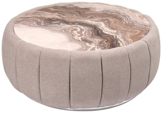 Michael Amini® Lucca Beige Cocktail Table with Silver Base-2