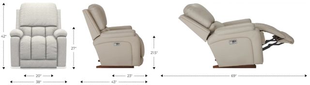 La-Z-Boy® Greyson Caramel Leather Power Rocking Recliner with Headrest-3