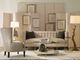 Century® Monarch Curtis White Marble Top Accent Table with Antique Brass Base-1