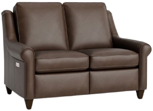 Bassett® Furniture Customizable Magnificen Leather Slope Arm Power Reclining Loveseat-0