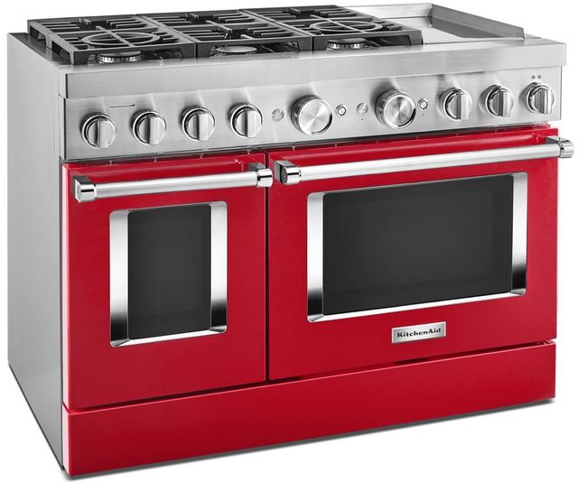 KitchenAid® 48" Passion Red Pro Style Dual Fuel Range with Griddle-2