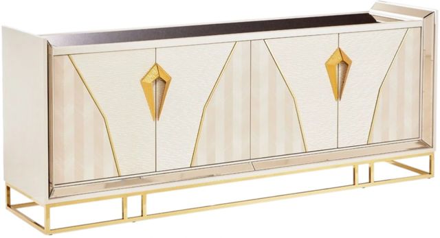 Michael Amini® Carmela Shimmer Ivory Console Table-3