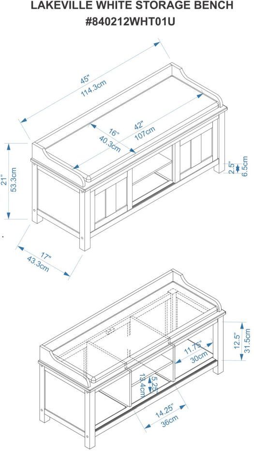 Linon Shirley Antique White Storage Bench-2